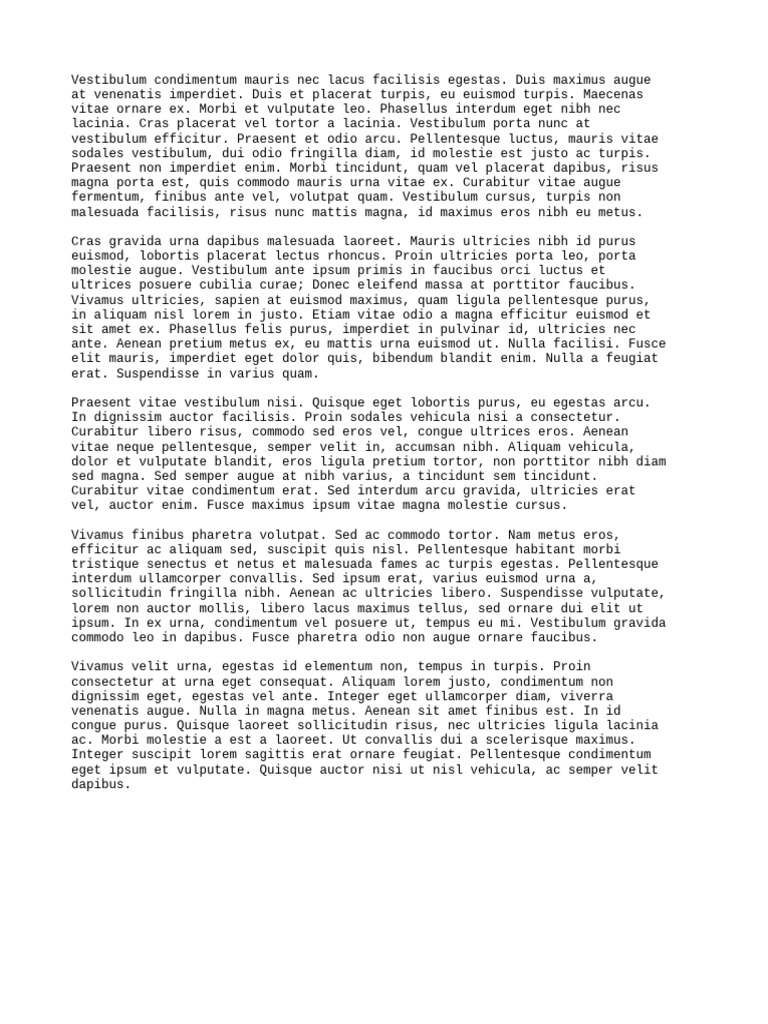 Vestibulum Condimentum | PDF