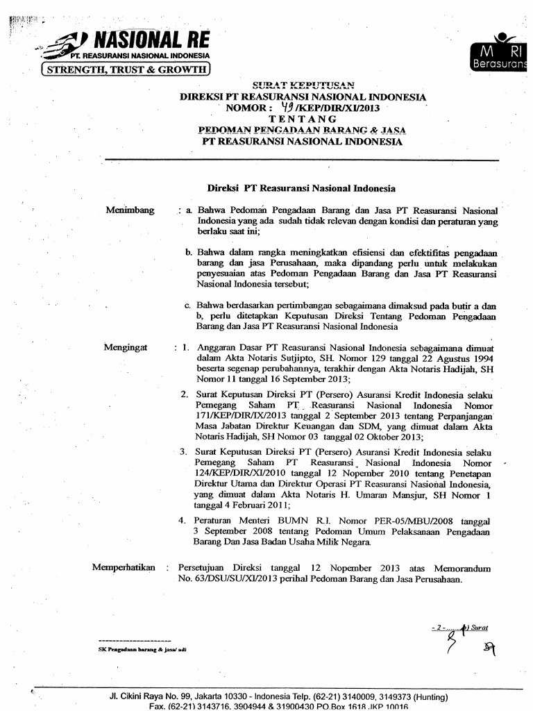 Pedoman Pengadaan Barang dan Jasa | PDF