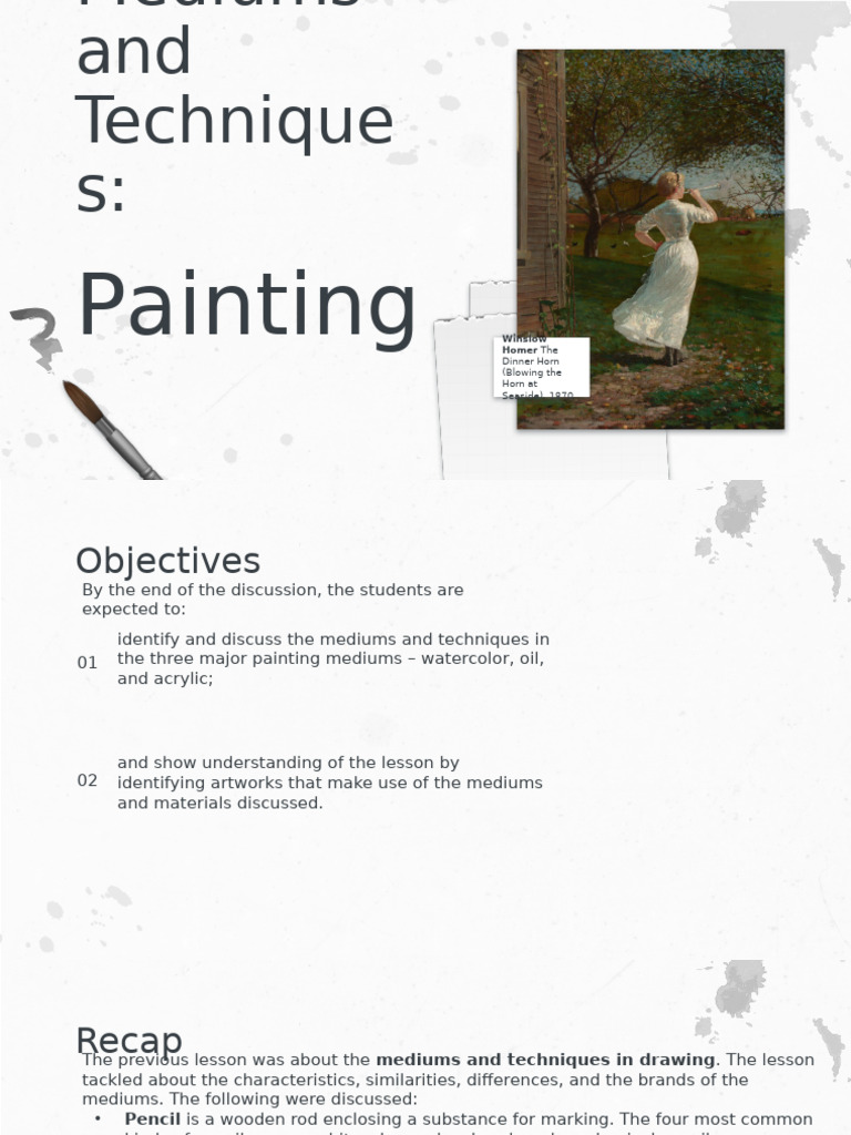 3 Mediums and Techiques Painting | PDF | Oil Painting | Visual Arts