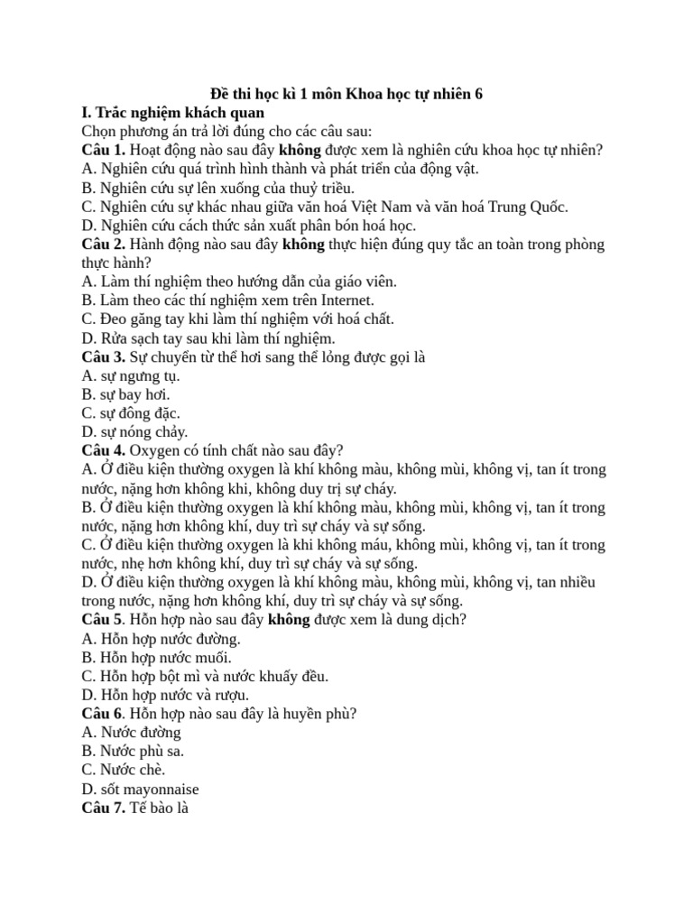 KHTN 6 | PDF