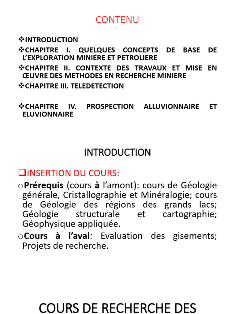 Prospection Alluvionnaire en Géologie Minérale | PDF | Atmosphère de la ...