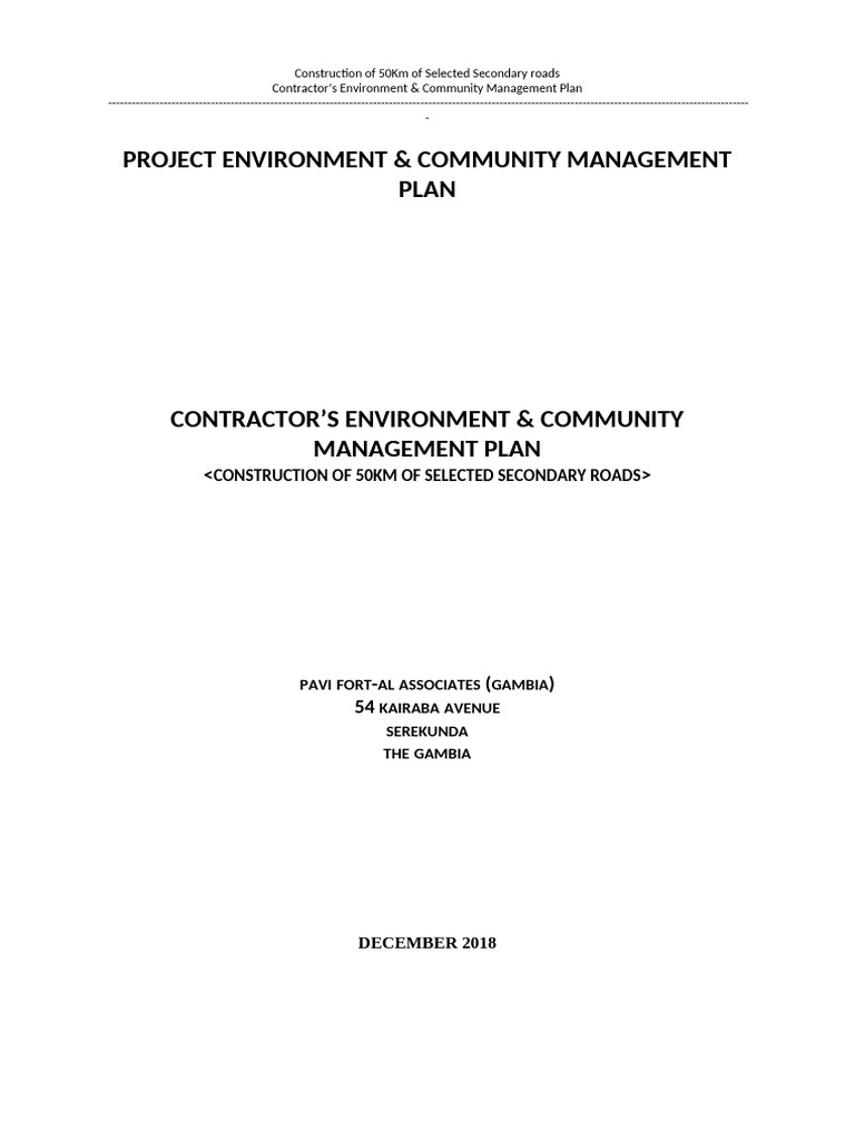 Contractor's Plan for 50Km Road Project | PDF | Road | Storm Drain