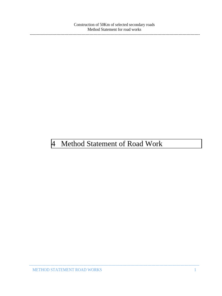 METHOD STATEMENT | PDF | Road | Concrete