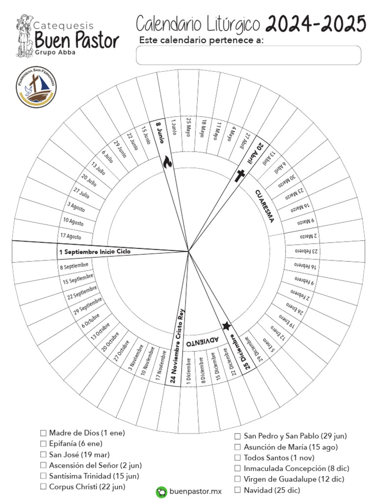 Calendario Liturgico 2024 2025 | PDF | Días santos católicos | Liturgia ...