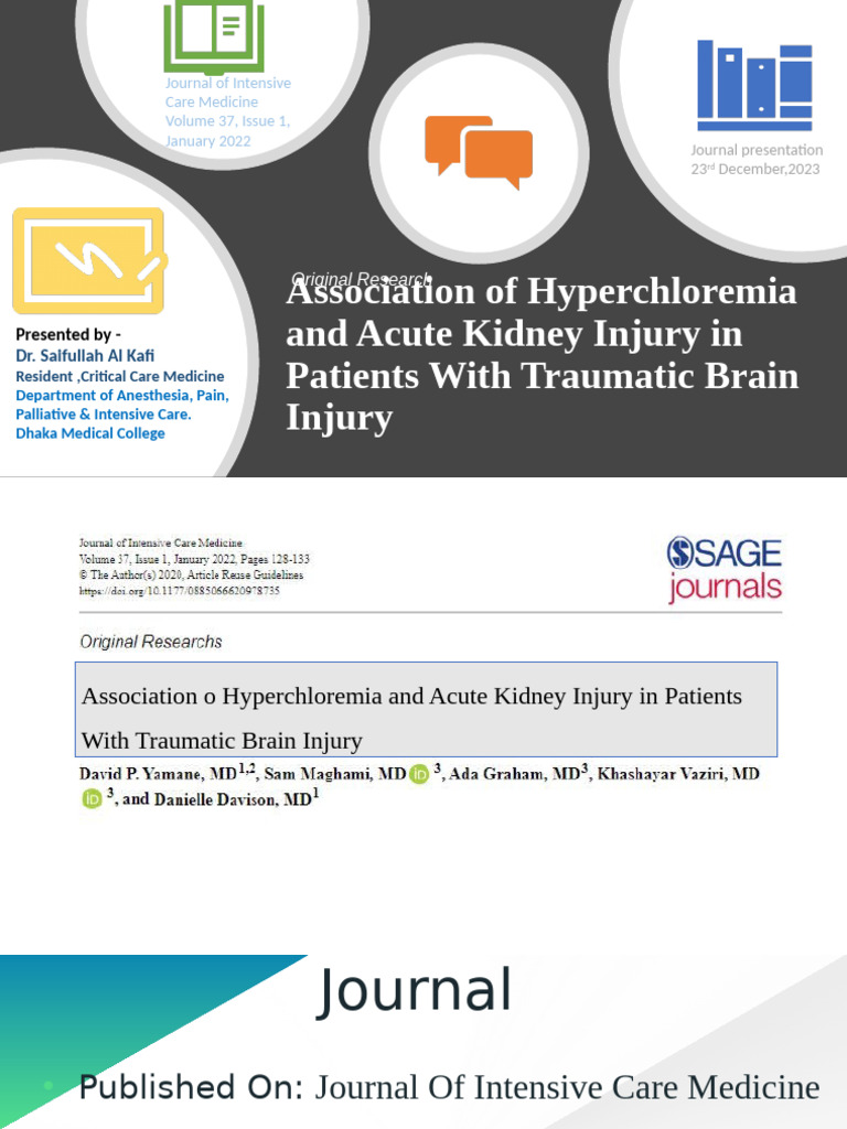 Association of Hyperchloremia and Acute Kidney Injury in | PDF ...