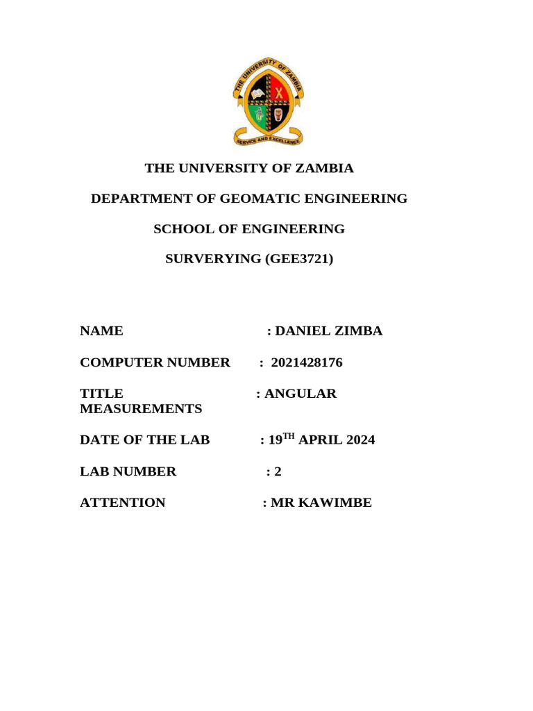Angular Measurements In Surveying Lab Pdf Surveying Metrology