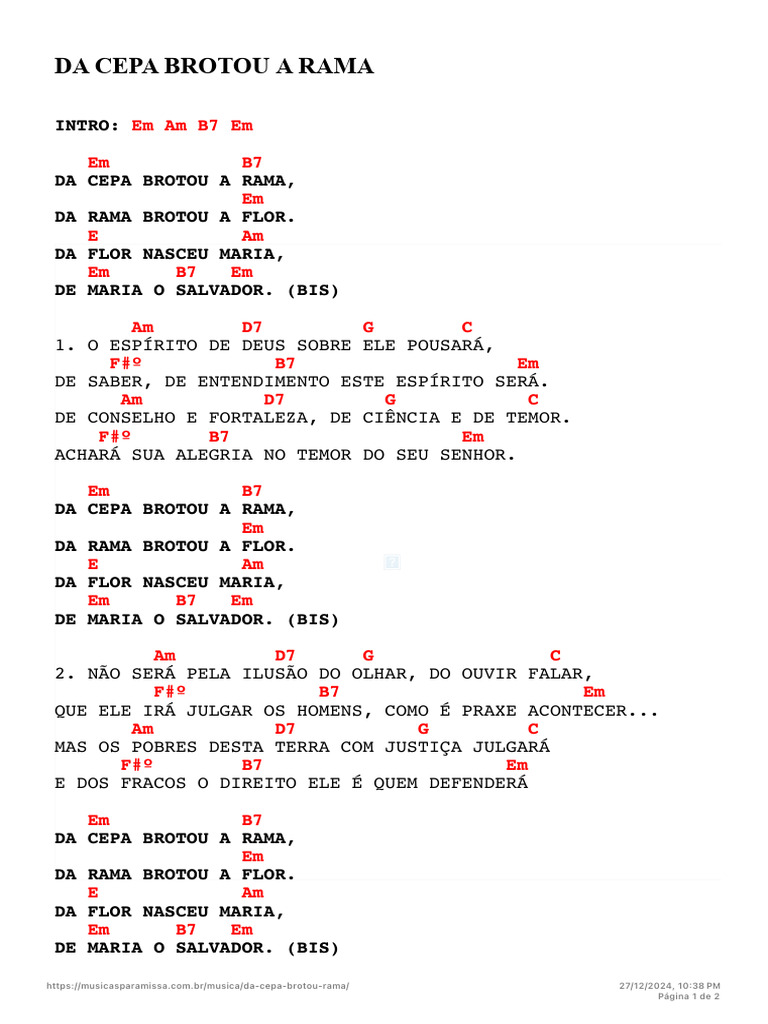 Letra e Cifras de 