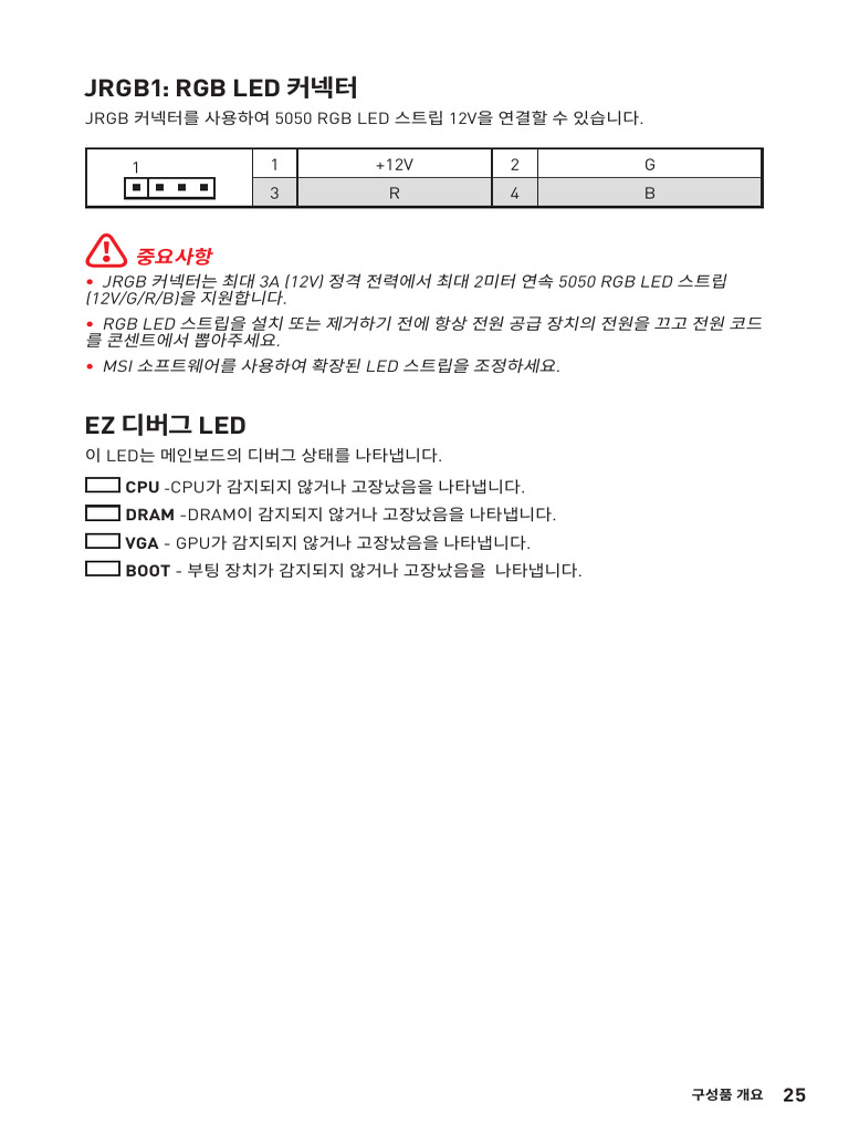 Jrgb1: Rgb Led 커넥터: 1 1 +12V 2 G 3 R 4 B | PDF