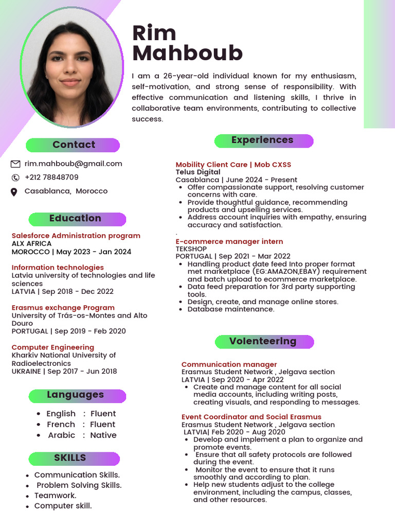 My Resume Pdf Computing Information Technology