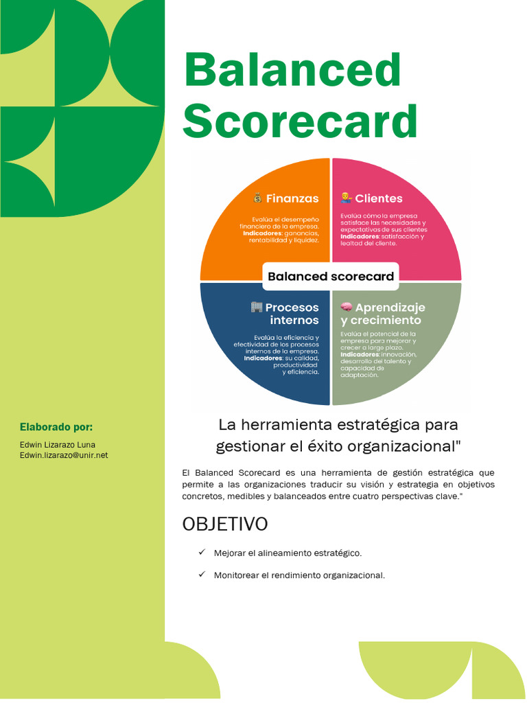 Balanced Scorecard | PDF | Indicador de rendimiento | Economias