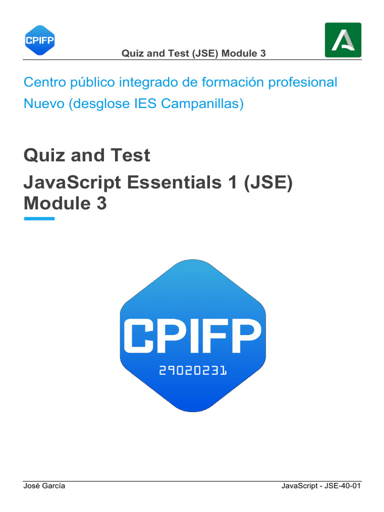 Quiz and Test Module 3 | PDF | Java Script | Computer Science