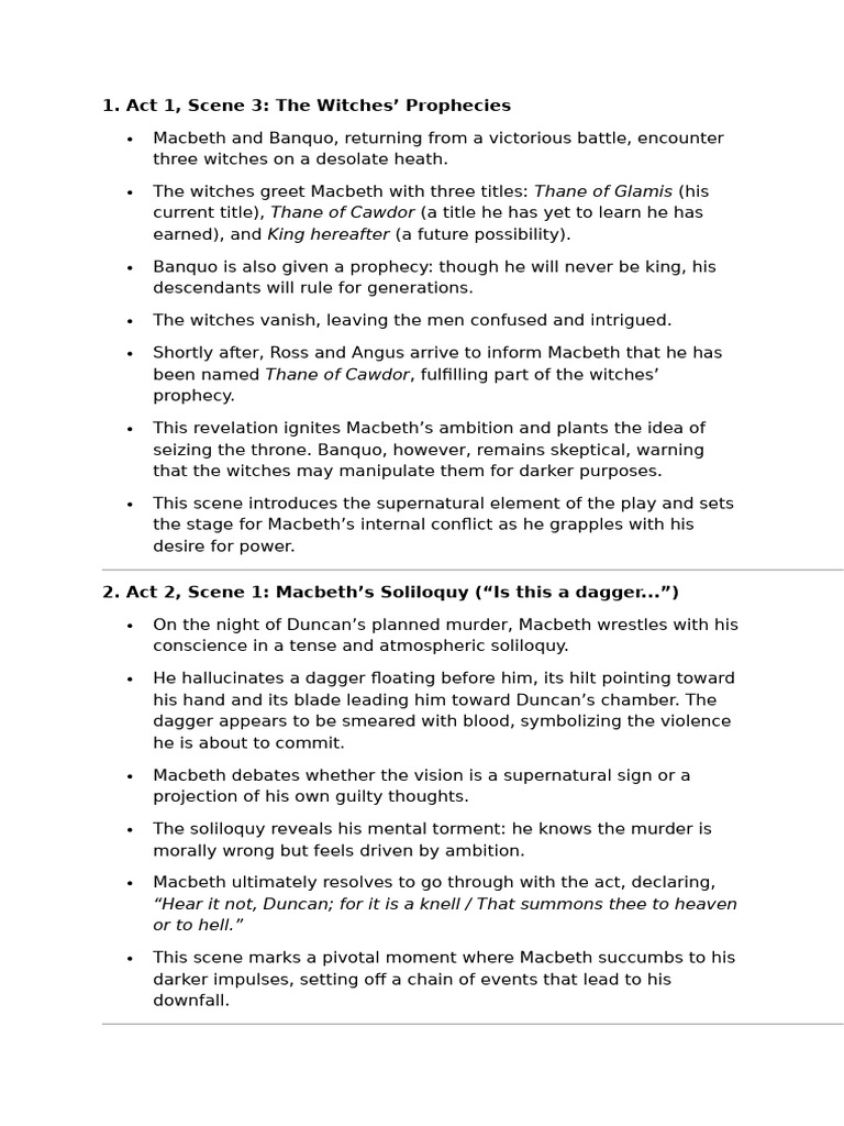 Macbeth's Ambition and Guilt Unraveled | PDF | Macbeth | Shakespearean ...