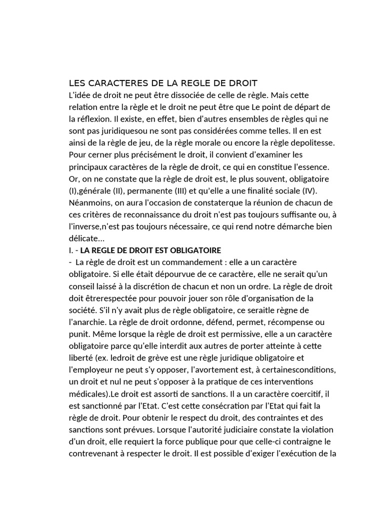 Caractère obligatoire de la règle de droit | PDF | Justice | Crime et ...