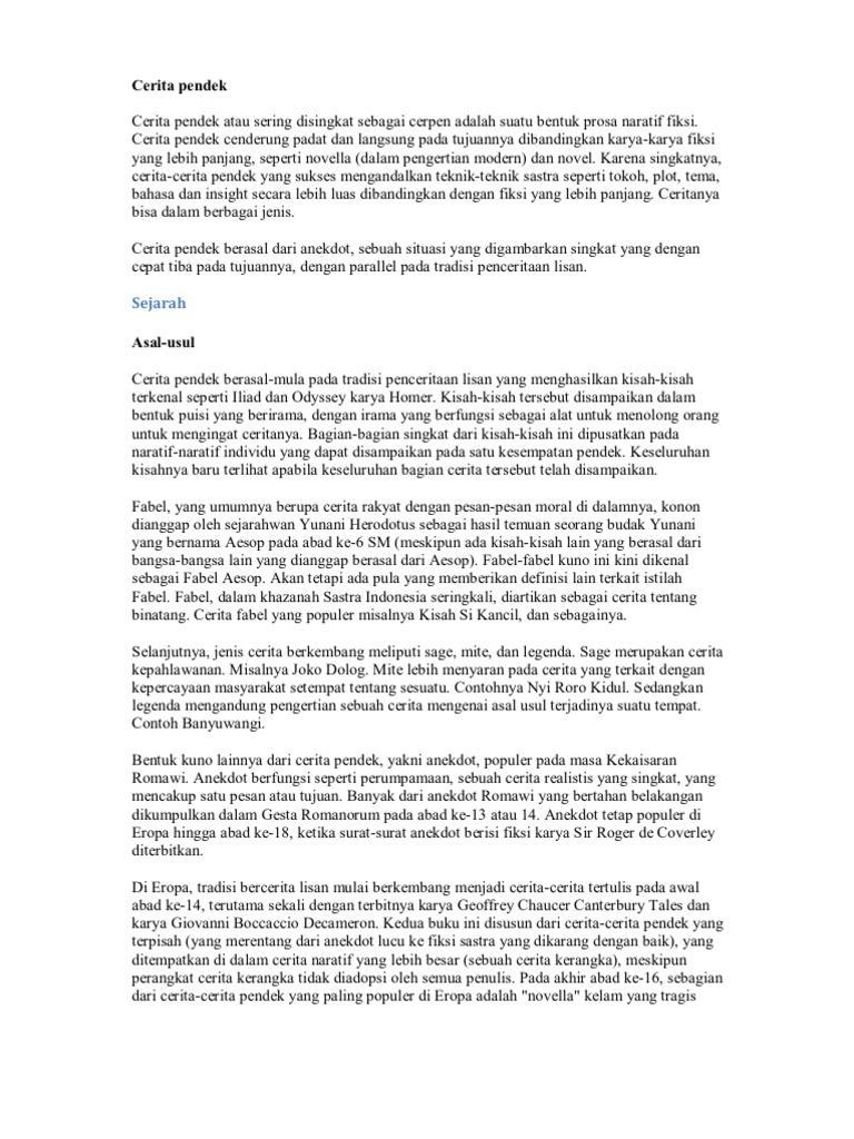 Sebuah Cerita Dongeng Tentang Asal Usul Suatu Tempat - Sebuah Tempat