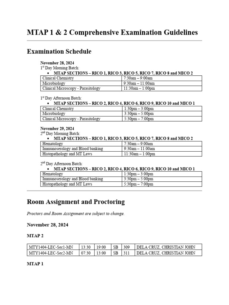 Mtap+1+and+2+Comprehensive+Exam+Guidelines+Student+ + | PDF ...