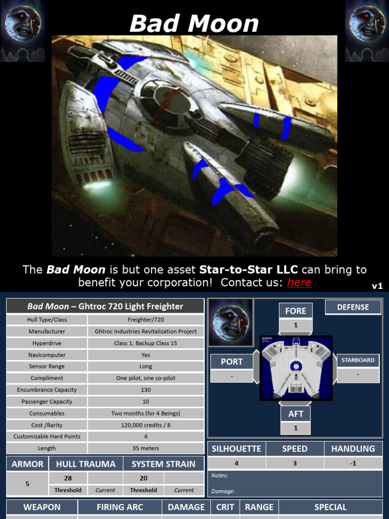 Bad Moon: Ghtroc 720 Freighter Specs | PDF | Docking And Berthing Of ...