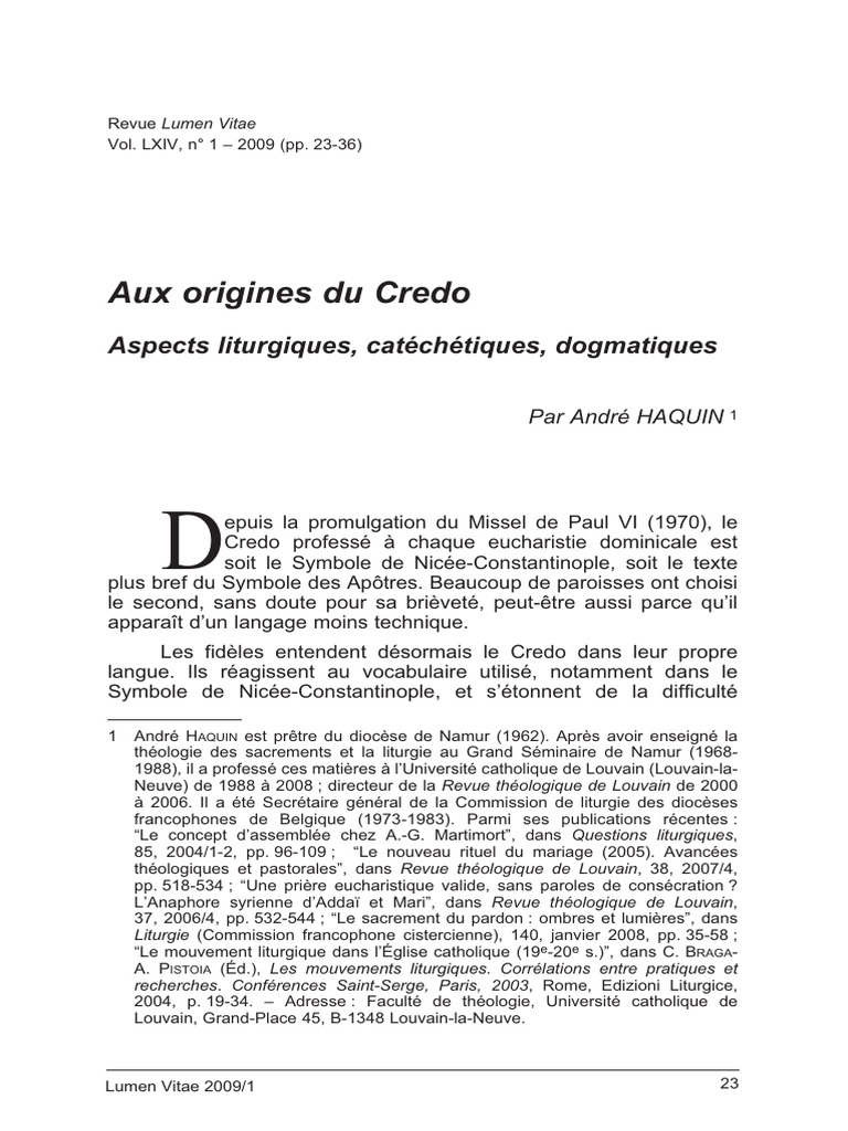Origines et enjeux du Credo chrétien | PDF | Saint-Esprit | Théologie