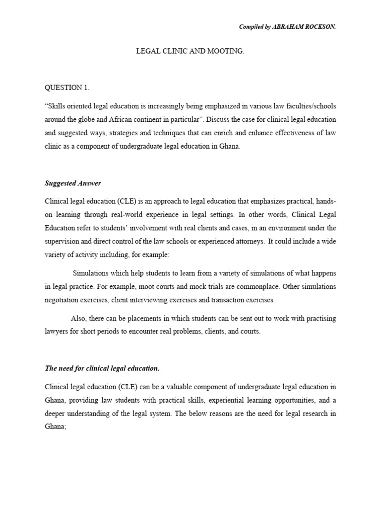LAW CLINC; ABRAHAM ROCKSON | PDF | Negotiation | Critical Thinking