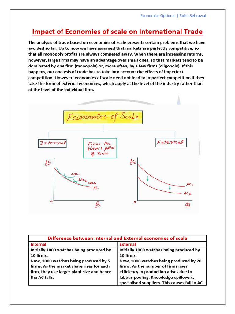 Economies of Scale in International Trade | PDF | Economics | Economies ...