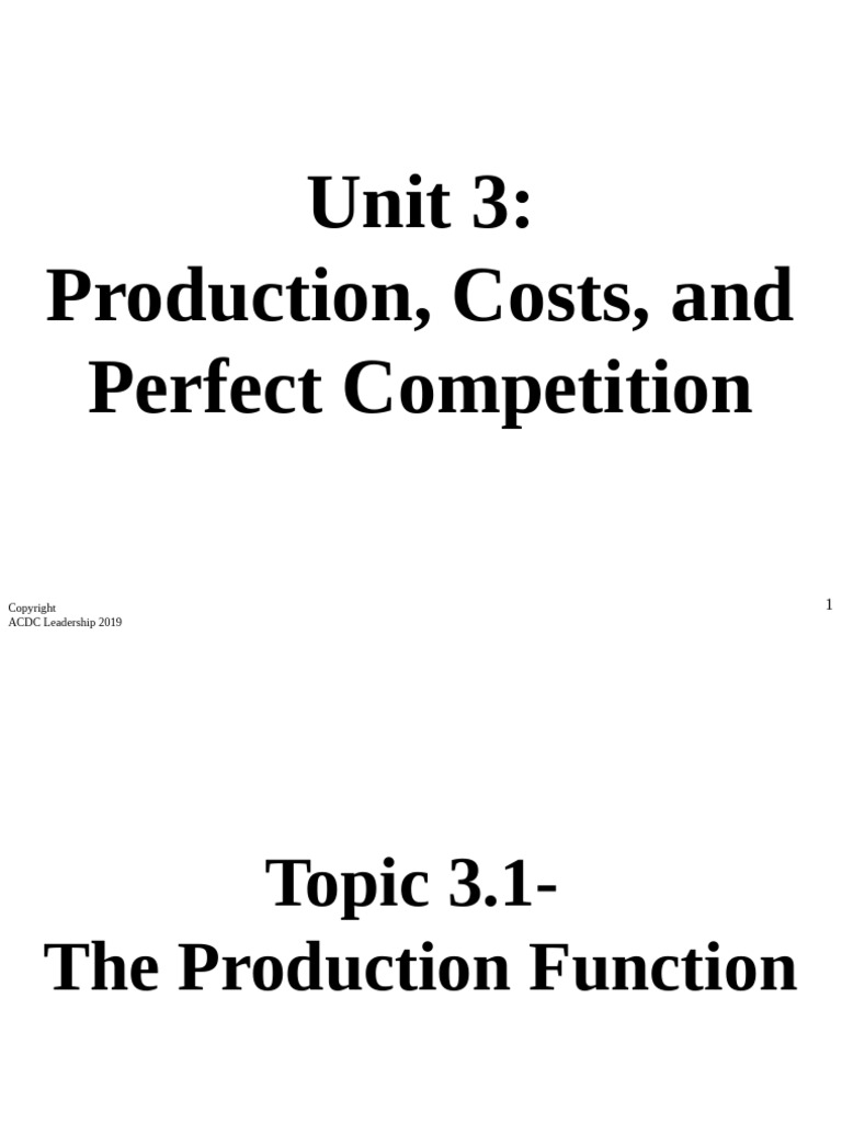 Micro Topic 3 1 The Production Function Pdf Economics Economies