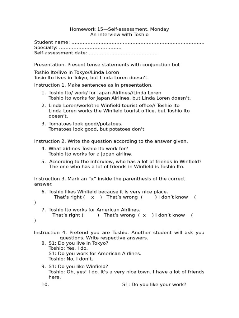 Autoevaluation 15 | PDF