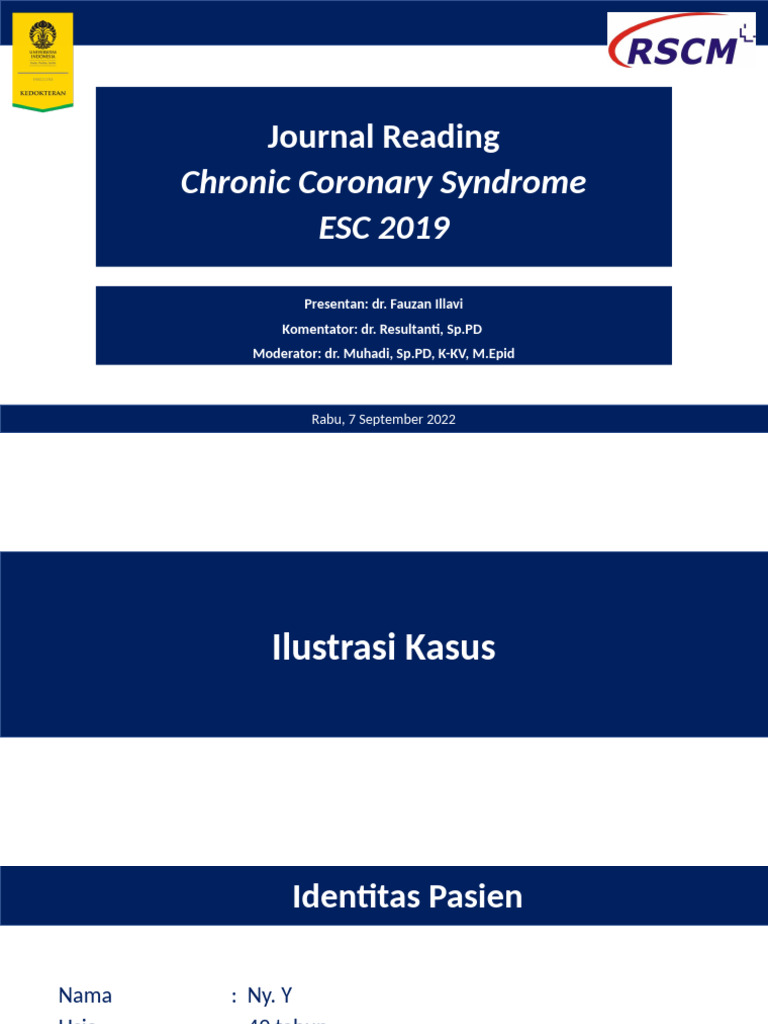 Journal Reading - Chronic Coronary Syndrome - Fauzan Illavi - 7 ...