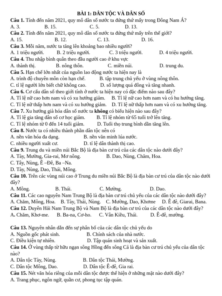 TN ĐỊA 9 | PDF