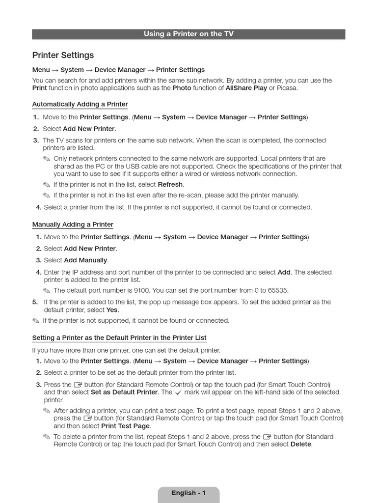 Samsung Impressora Na TV Printer - List-120703 | PDF | Printer ...