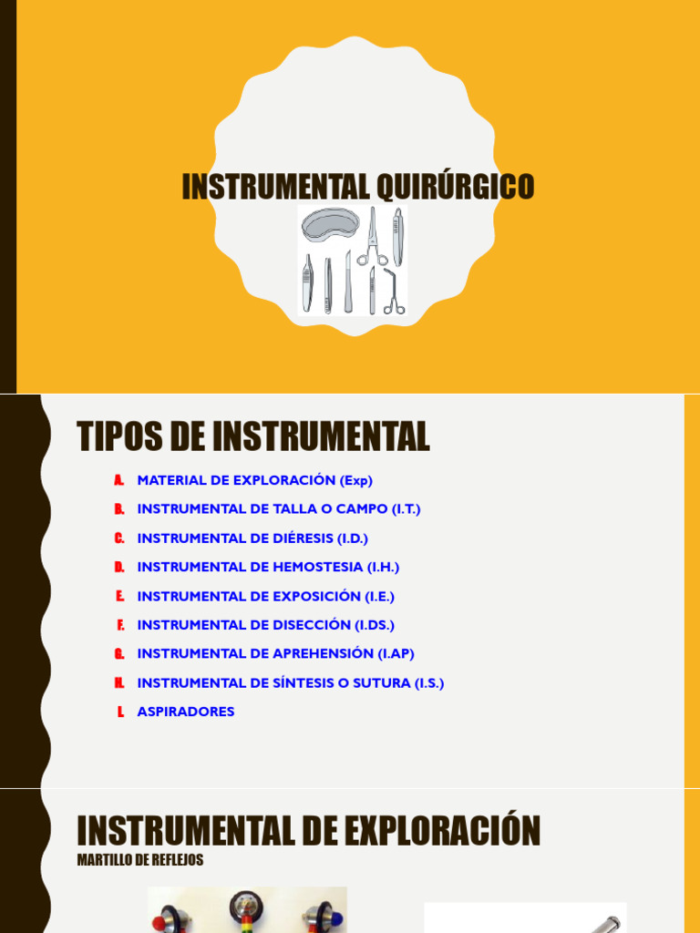 Tipos de Instrumental Quirúrgico | PDF