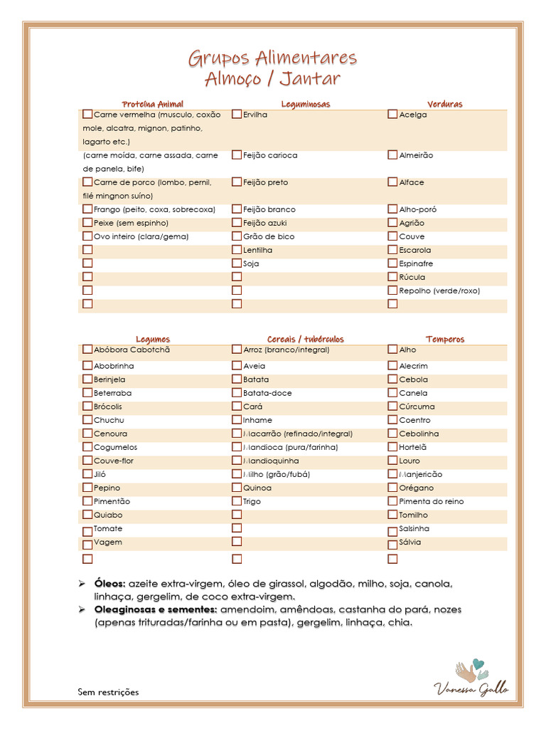 Lista de Alimentos Saudáveis A-Z | PDF | Legumes | Ingredientes de ...