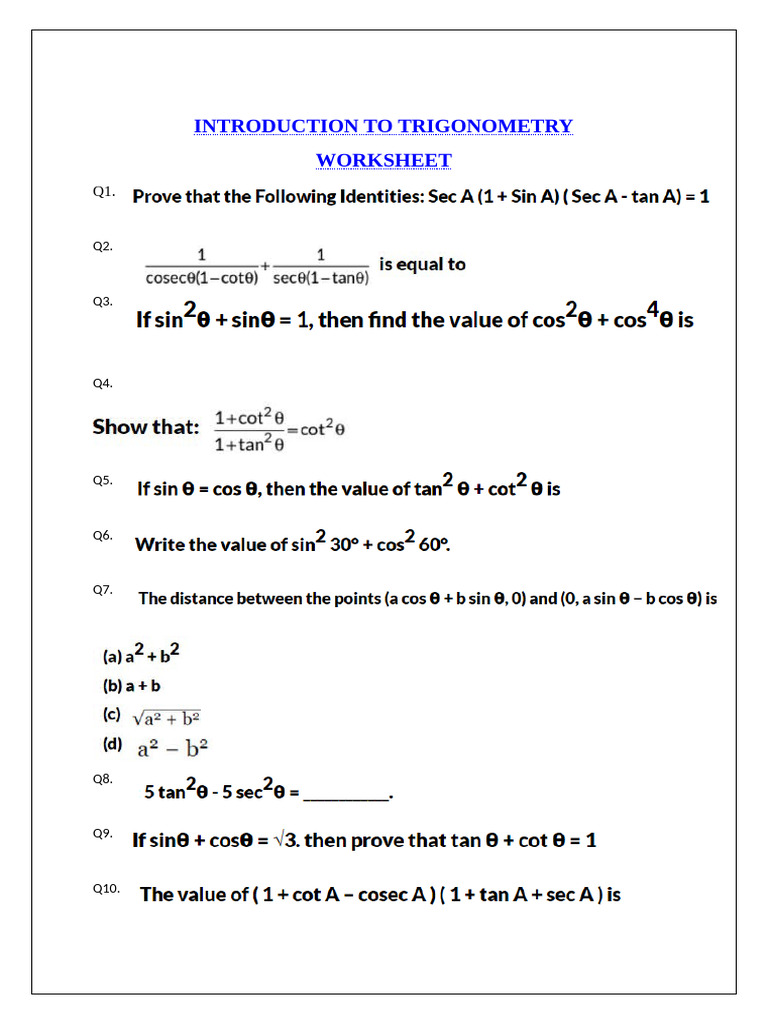 Introduction To Trigonometry WKRT 2024 | PDF