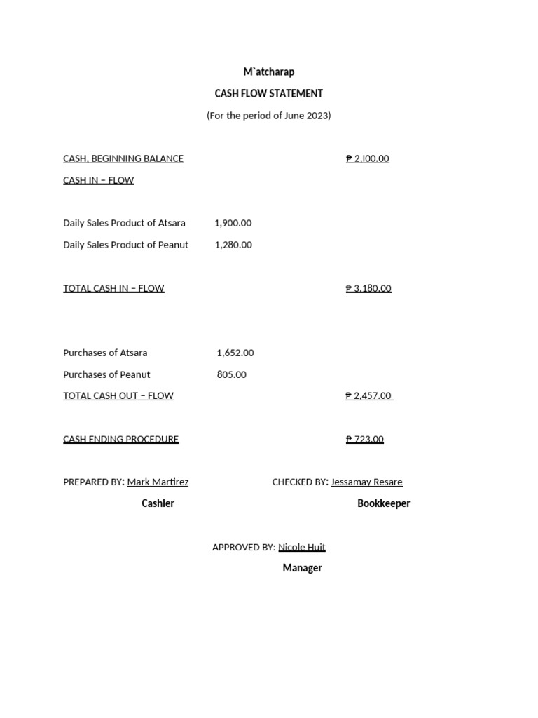 Cash Flow Statement | PDF | Cost Of Goods Sold | Expense