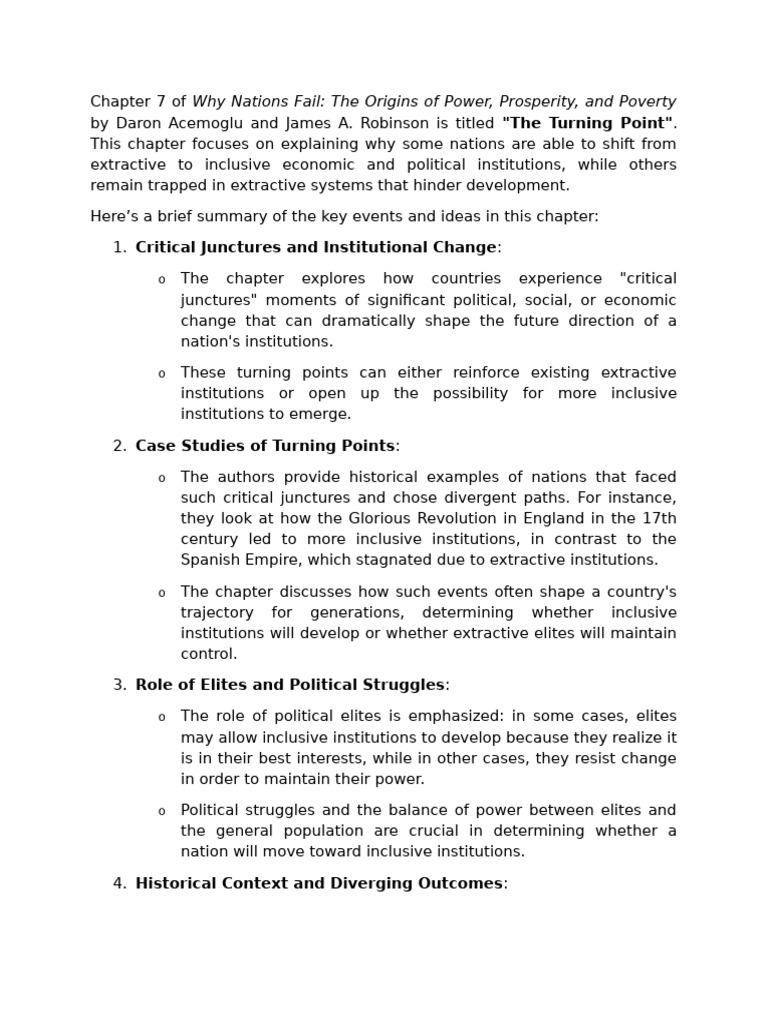 Turning Points in Nation Development | PDF | Institution | Political ...