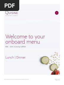 Digital Menu | Qatar Airways