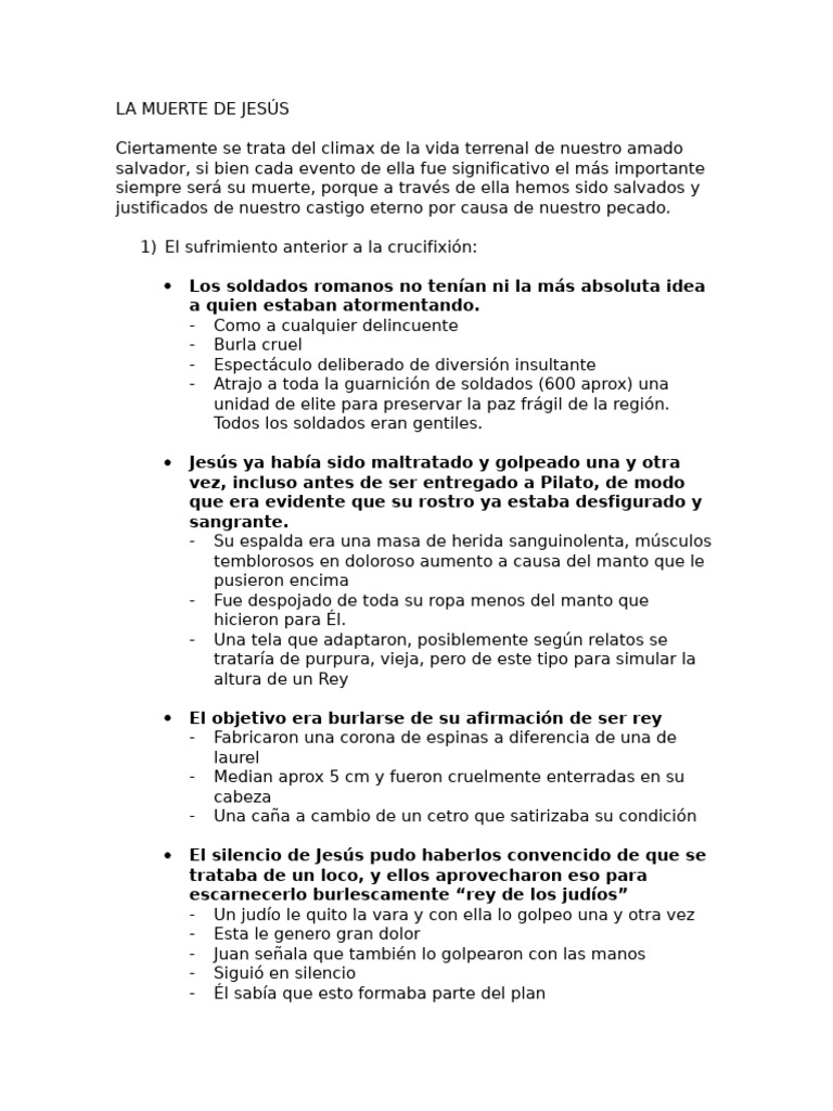 La Crucifixión y Sufrimiento de Jesús | PDF | Jesús | Crucifixion de jesus