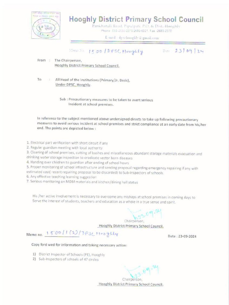 1500 DPSC Hooghly 23-09-2024 | PDF