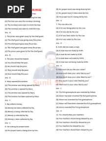 English (100 MCQ) - Active & Passive Voice