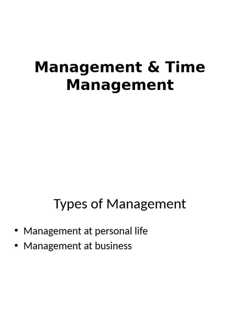 Effective Management and Time Strategies | PDF | Time Management ...