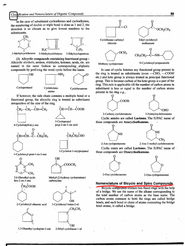 Nomenclature of Bicyclic and Spiro Compounds | PDF | Ketone ...