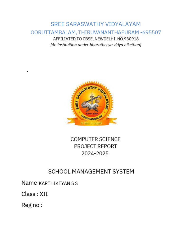School Management System Project Report | PDF | Login | Computer ...