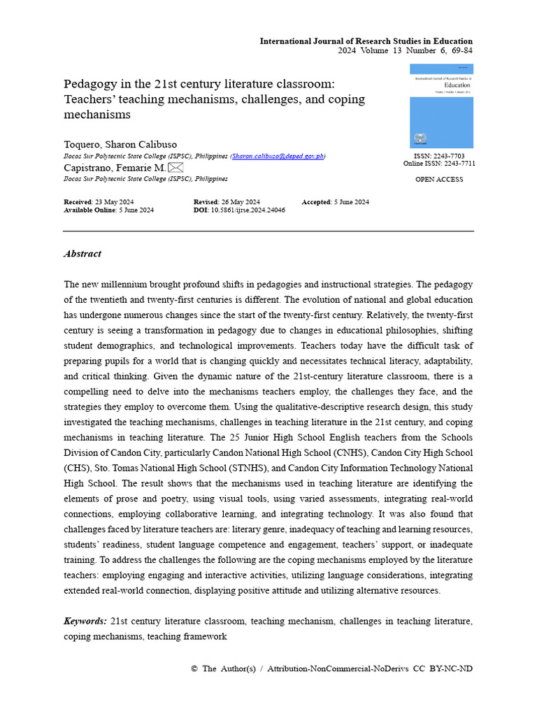 21st Century Literature Teaching Challenges | PDF | Educational ...