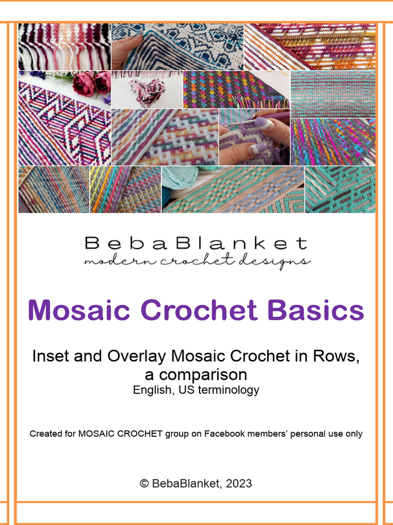 Inset vs Overlay Mosaic Crochet Guide | PDF | Crochet | Needlework