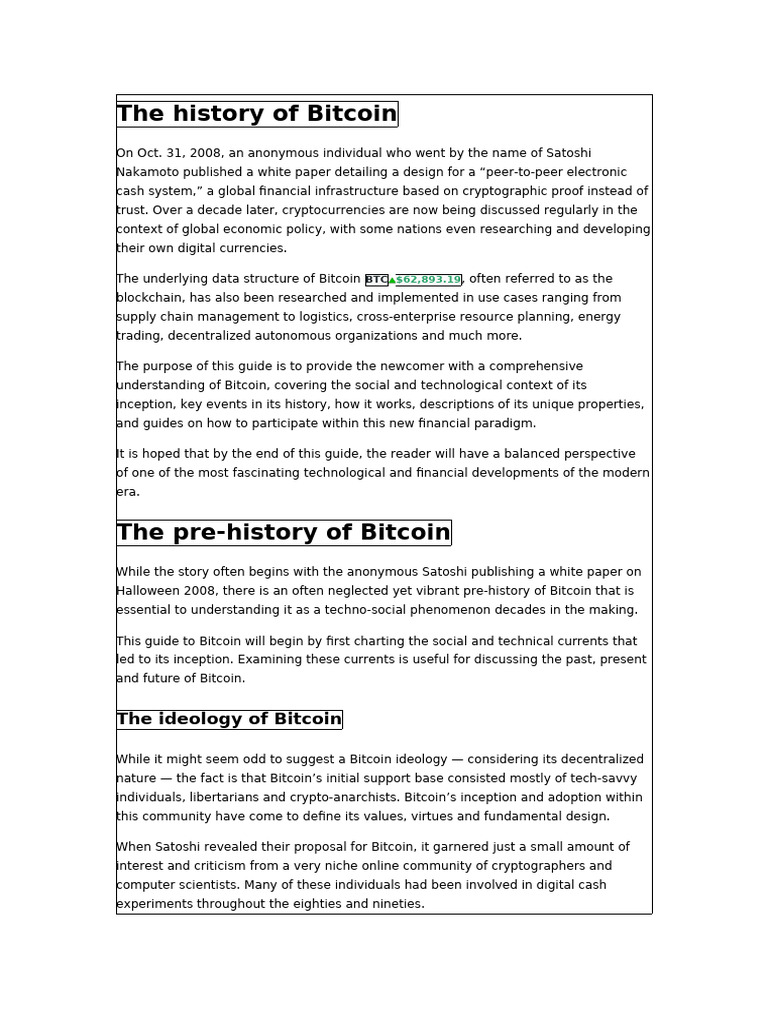 Bitcoin: History and Ideological Roots | PDF | Public Key Cryptography ...