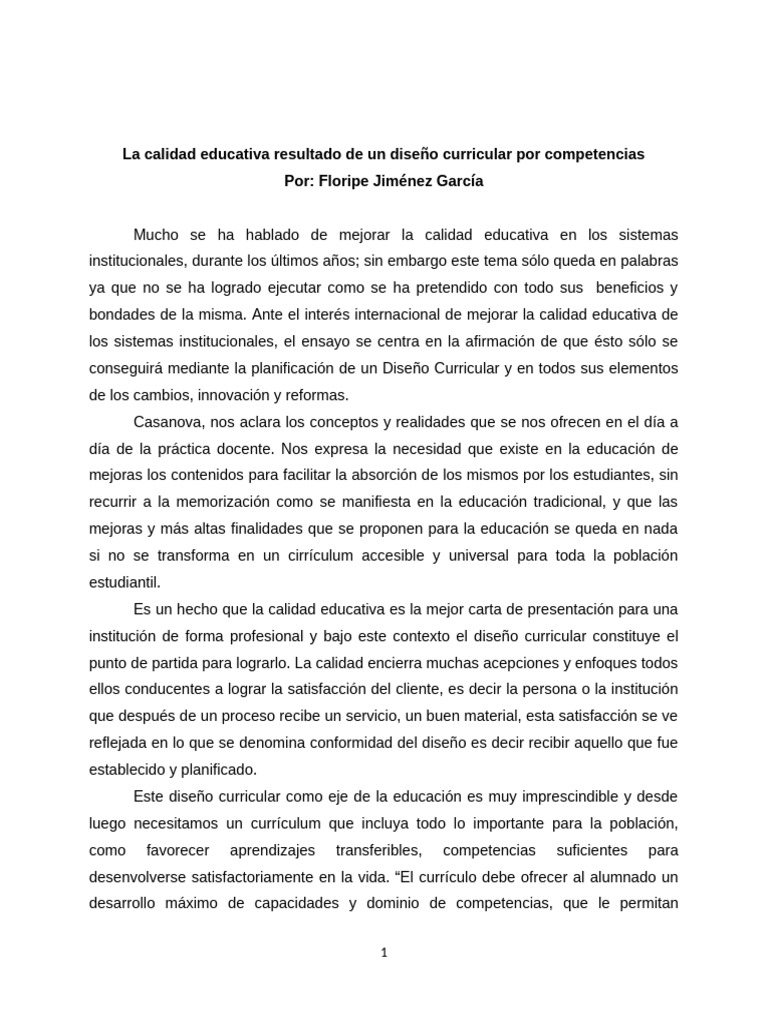 Diseño Curricular y Calidad Educativa | PDF | Plan de estudios ...