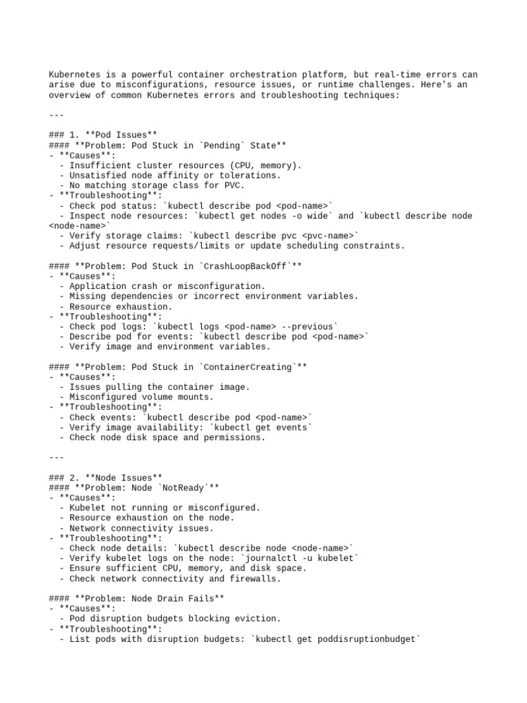 Kubernetes Real Time Errors and Troubleshooting | PDF | Information ...