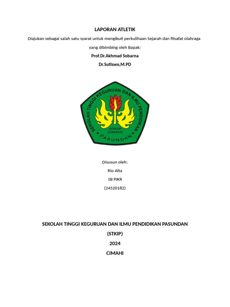 Laporan Atletik: Sejarah dan Filsafat | PDF