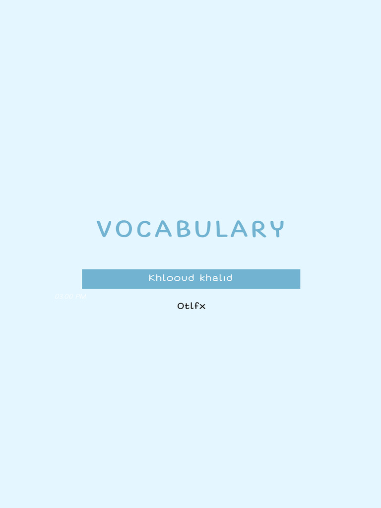Vocabulary ??? . | PDF
