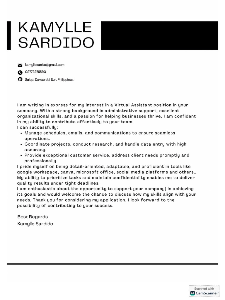 Cover Letter GEN VA | PDF
