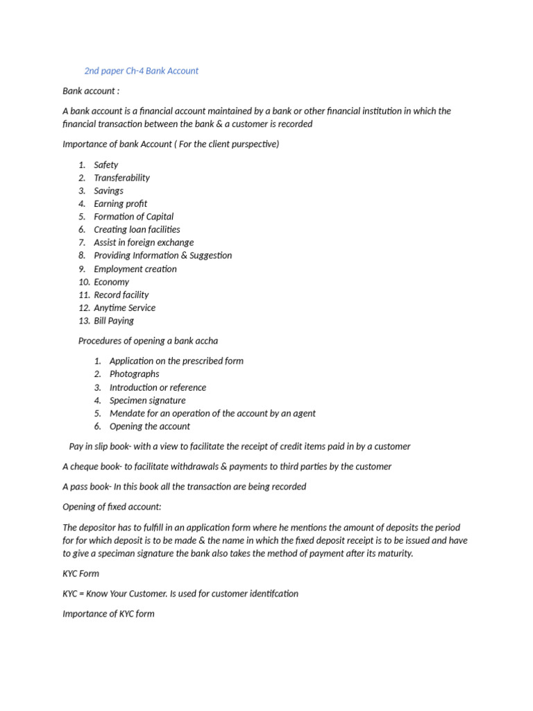 Understanding Bank Accounts and Their Types | PDF | Banks | Transaction ...
