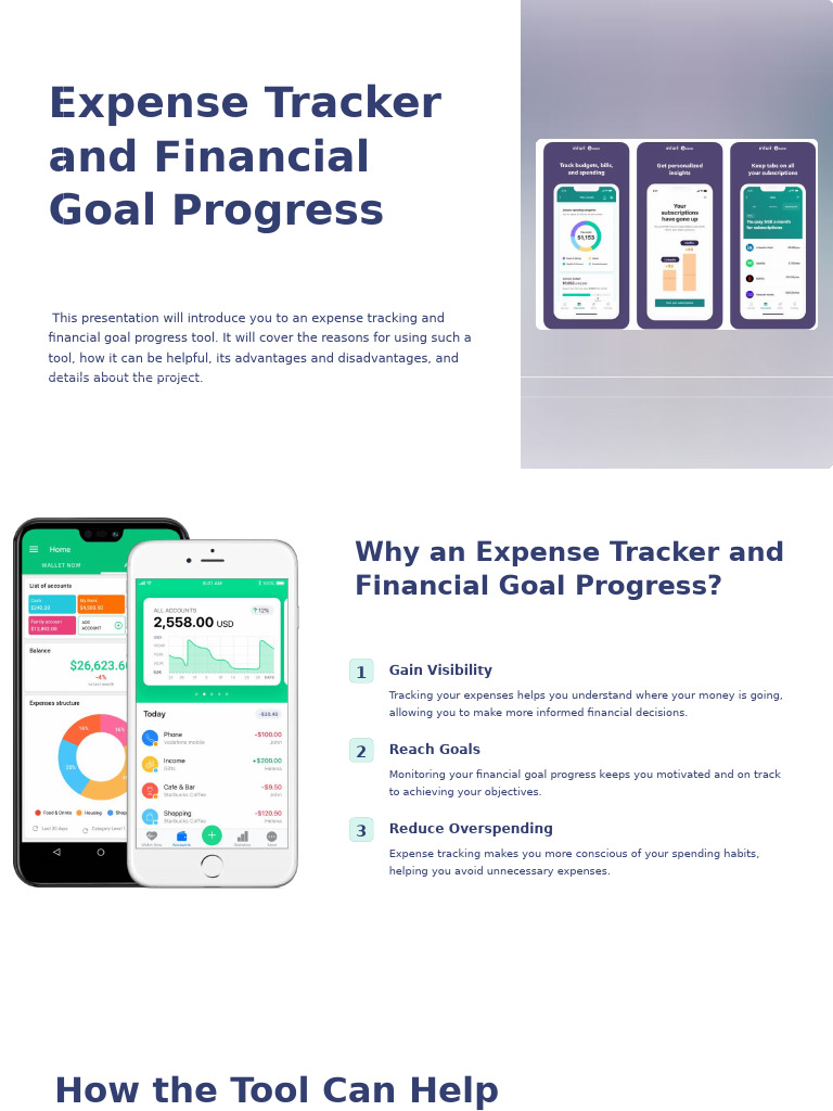 Expense Tracker and Financial Goal Progress | PDF | Expense | Goal